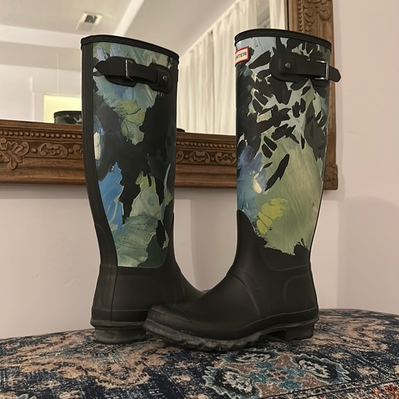 Hunter Shoes Hunter Womens Botanical Print Tall Rain Boots Poshmark
